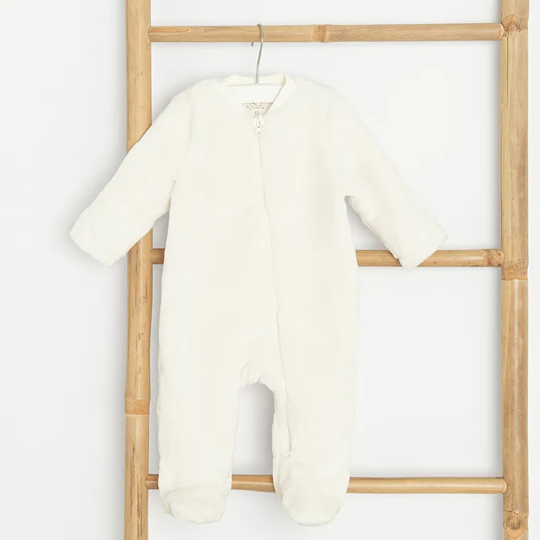 Cool Club, Pajac niemowlęcy, ocieplany, ecru