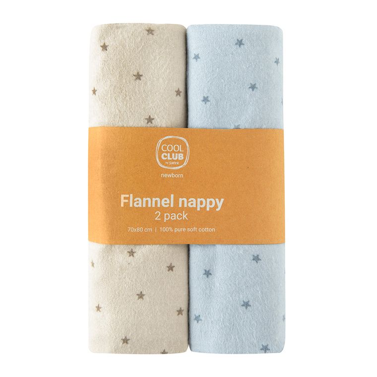 Cool Club, Pieluchy flanelowe chłopięce, 70-80 cm, mix, zestaw, 2 szt.