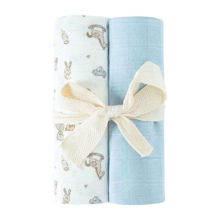 Cool Club, Pieluchy muślinowe chłopięce, 70-80cm, mix, zestaw, 2 szt.