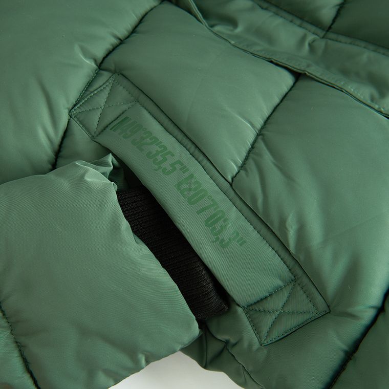 Cool Club, Płaszcz chłopięcy z kapturem, ocieplany, zielony