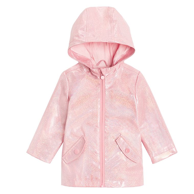 Cool Club, Płaszcz przeciwdeszczowy dziewczęcy z kapturem, różowy