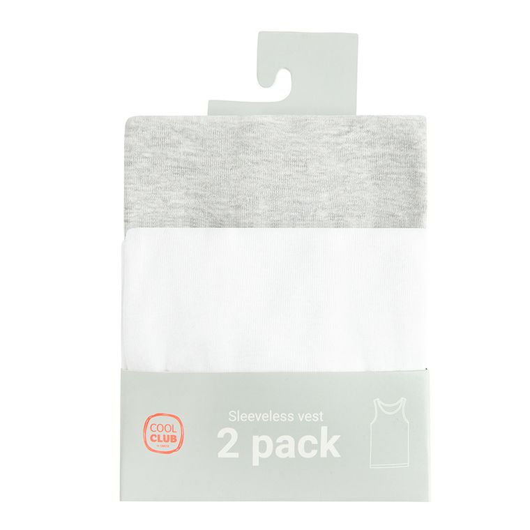 Cool Club, Podkoszulek chłopięcy, biały, szary, zestaw, 2 szt.