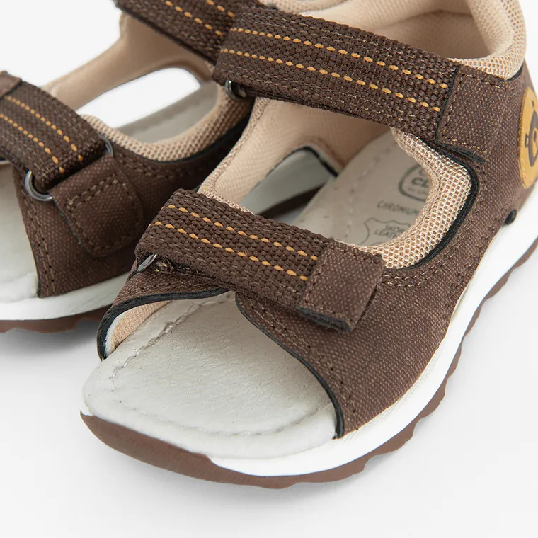 Cool Club, Sandały chłopięce, brązowe, skórzana wkładka