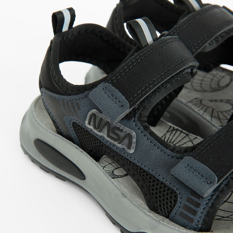 Cool Club, Sandały chłopięce, czarne, skórzana wkładka, NASA