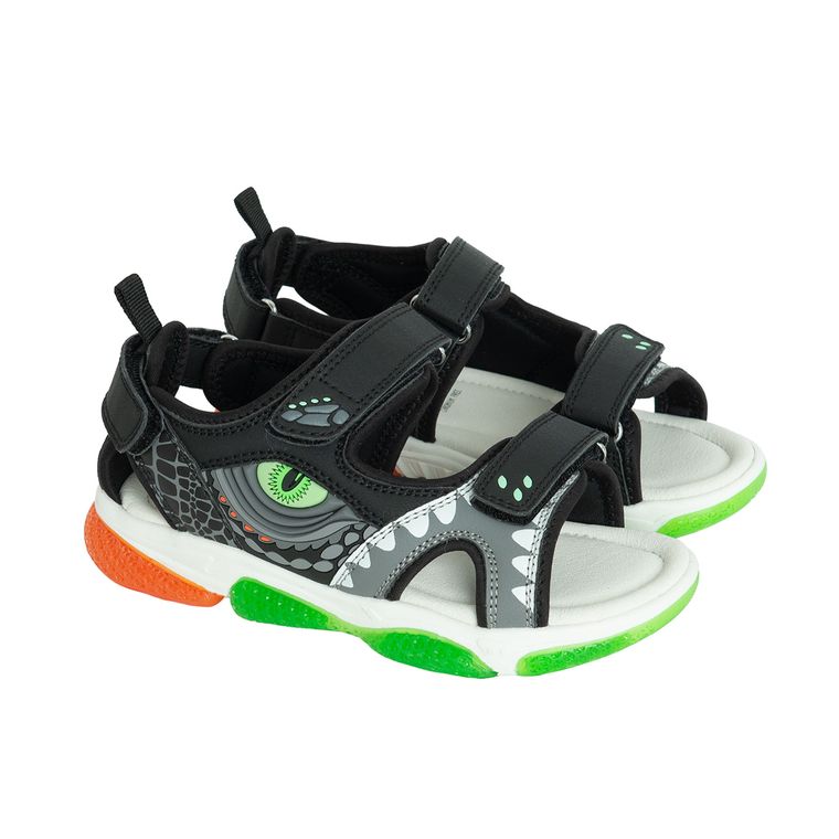 Cool Club, Sandały chłopięce, czarne, świecąca podeszwa