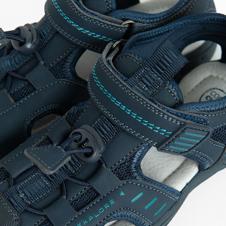 Cool Club, Sandały chłopięce, niebieskie, skórzana wkładka