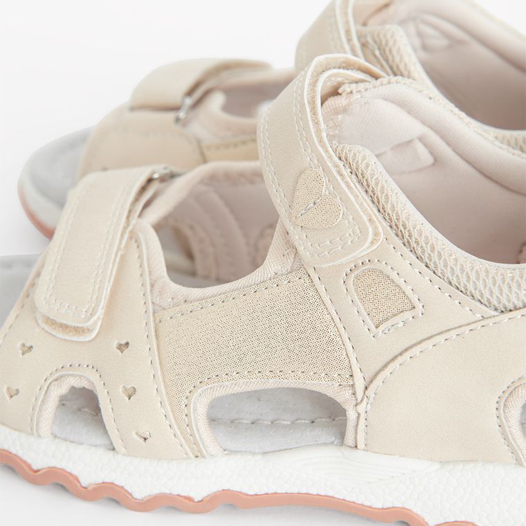 Cool Club, Sandały dziewczęce, ecru, skórzana wkładka