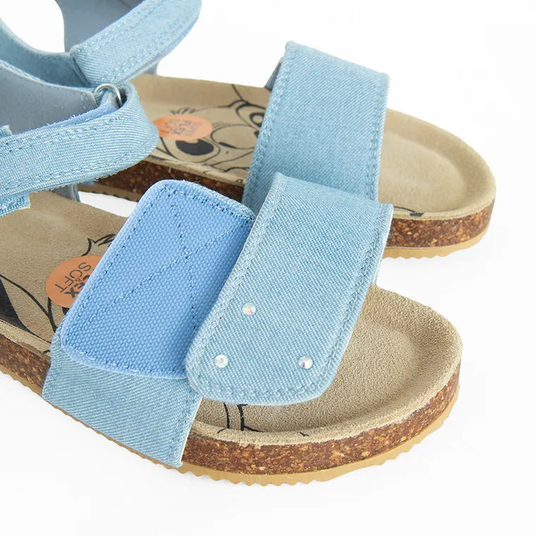 Cool Club, Sandały dziewczęce, niebieskie, skórzana wkładka, Lilo i Stitch