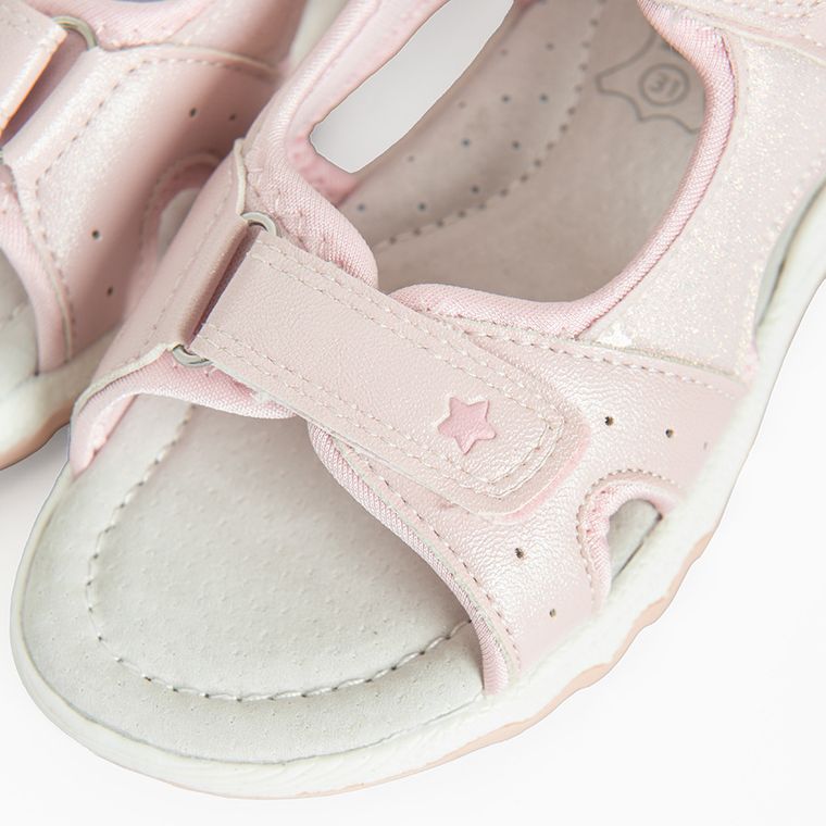 Cool Club, Sandały dziewczęce, różowe, skórzana wkładka