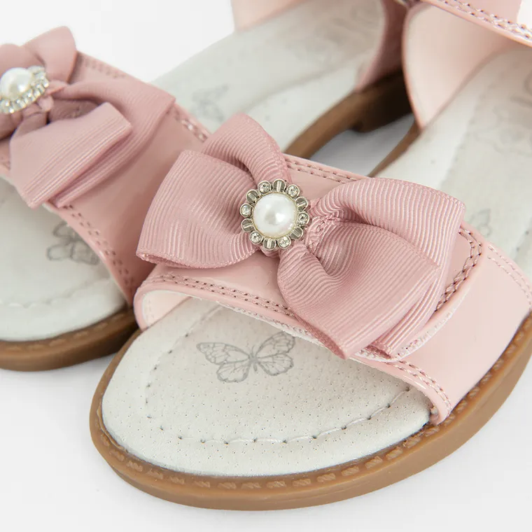 Cool Club, Sandały dziewczęce, różowe, skórzana wkładka