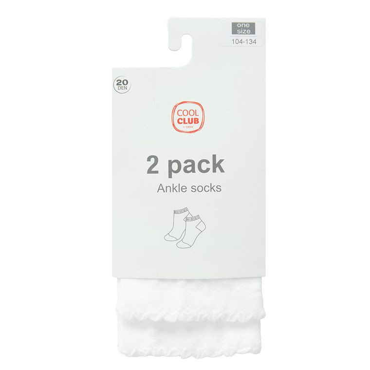 Cool Club, Skarpetki dziewczęce, białe, 20 DEN, zestaw, 2 szt.