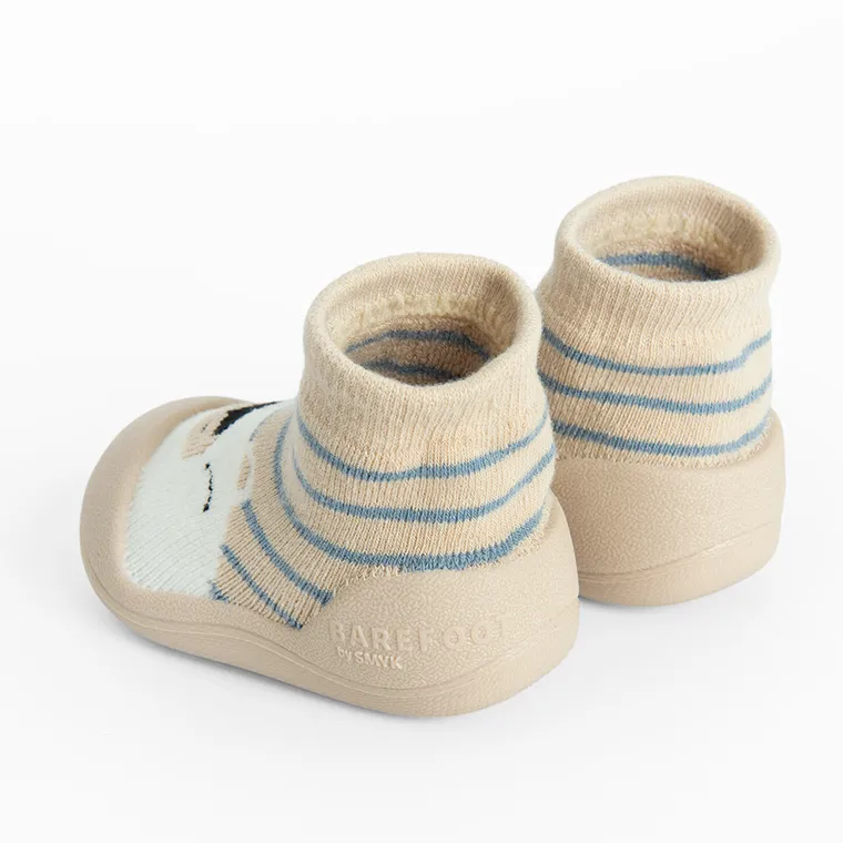Cool Club, Skarpetobuty niemowlęce, beżowe, podeszwa Barefoot