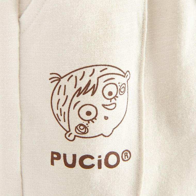 Cool Club, Spodnie dresowe chłopięce, ocieplane, beżowe, Pucio