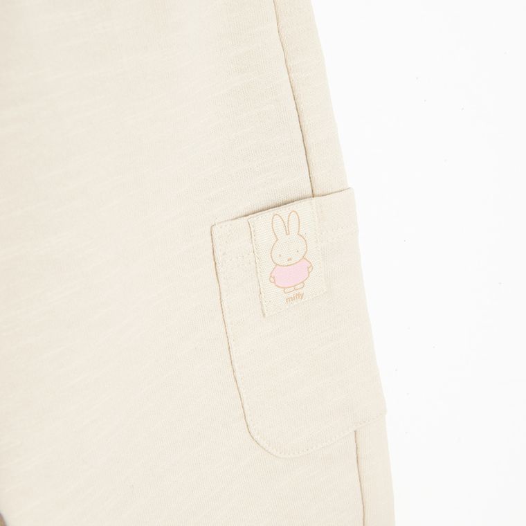 Cool Club, Spodnie dresowe dziewczęce, beżowe, Miffy