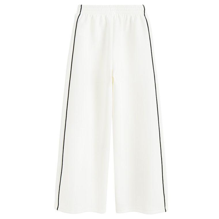 Cool Club, Spodnie dresowe dziewczęce, wide leg, białe