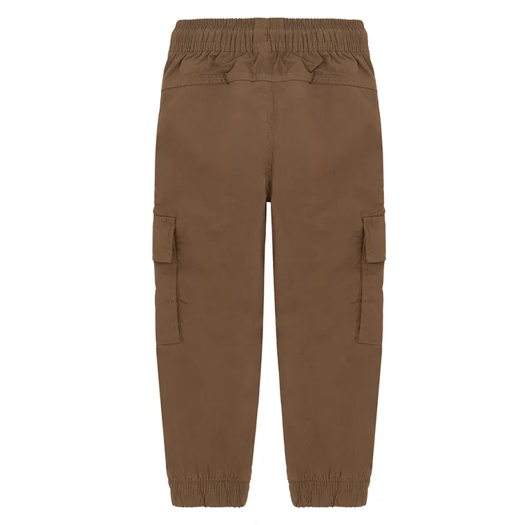 Cool Club, Spodnie materiałowe chłopięce, jogger, ocieplane, brązowe