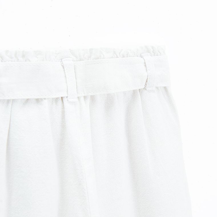 Cool Club, Spodnie materiałowe dziewczęce, z lnem, culotte, białe