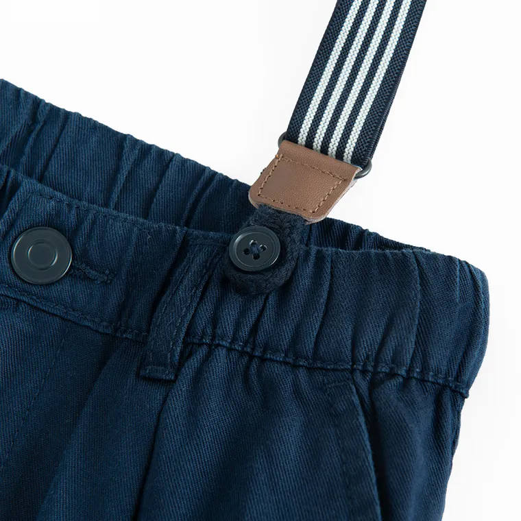 Cool Club, Spodnie materiałowe z szelkami, loose, granatowe