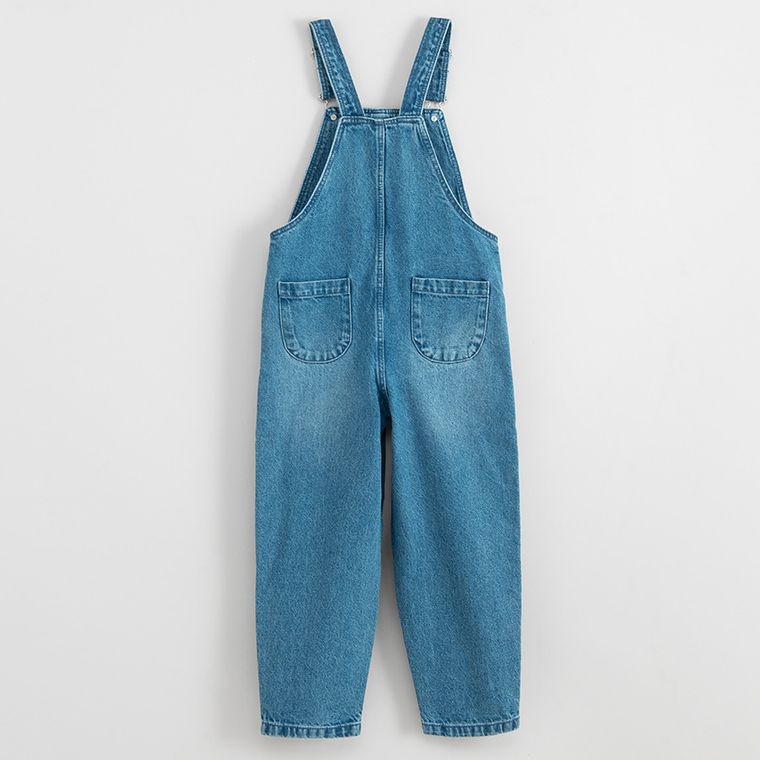 Cool Club, Spodnie ogrodniczki jeansowe dziewczęce, denim