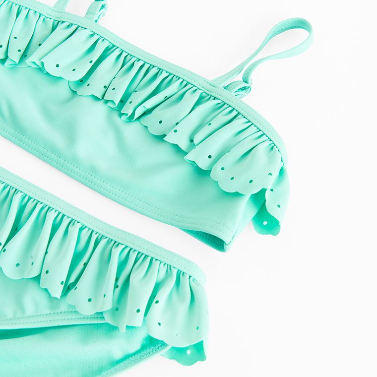 Cool Club, Strój kąpielowy dziewczęcy dwuczęściowy, UV 50, miętowy