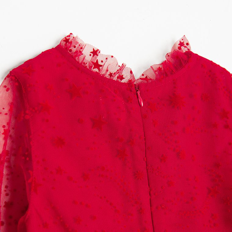 Cool Club, Sukienka dziewczęca z długim rękawem, czerwona