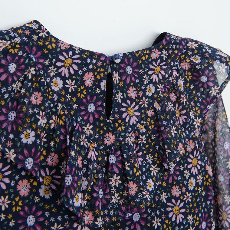 Cool Club, Sukienka dziewczęca z długim rękawem, granatowa