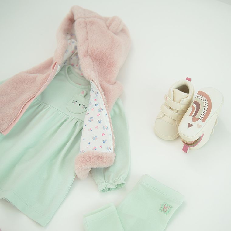 Cool Club, Sukienka dziewczęca z długim rękawem, miętowa