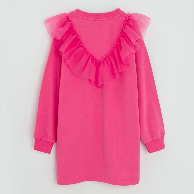 Cool Club, Sukienka dziewczęca z długim rękawem, różowa