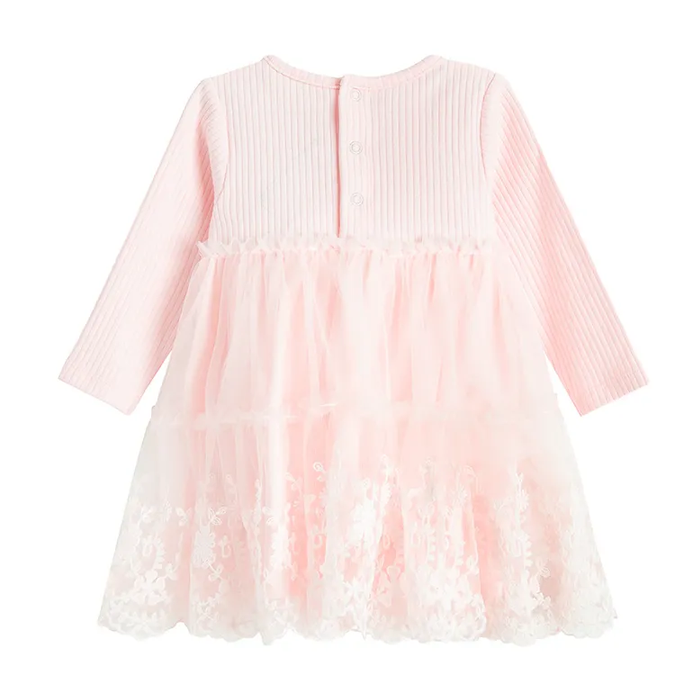 Cool Club, Sukienka dziewczęca z długim rękawem, różowa