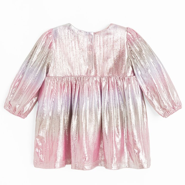 Cool Club, Sukienka dziewczęca z długim rękawem, różowo-złota