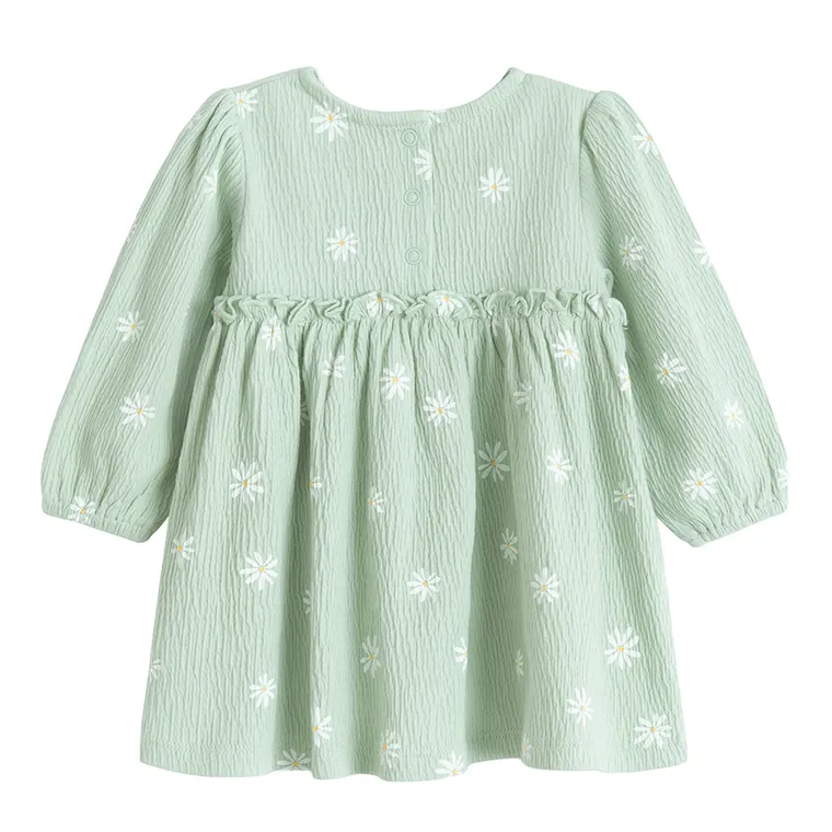 Cool Club, Sukienka dziewczęca z długim rękawem, zielona