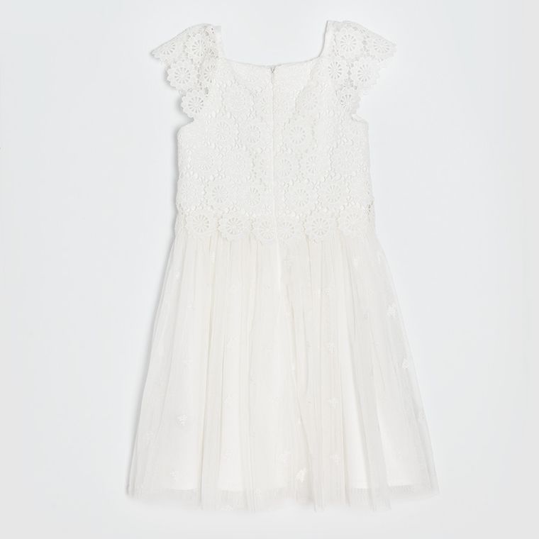 Cool Club, Sukienka dziewczęca z krótkim rękawem, biała