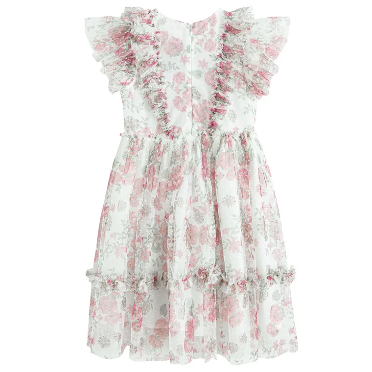 Cool Club, Sukienka dziewczęca z krótkim rękawem, biała