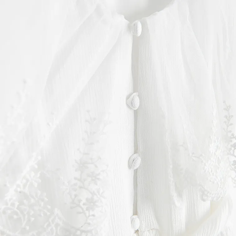 Cool Club, Sukienka dziewczęca z krótkim rękawem, biała