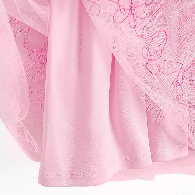 Cool Club, Sukienka dziewczęca z krótkim rękawem, różowa