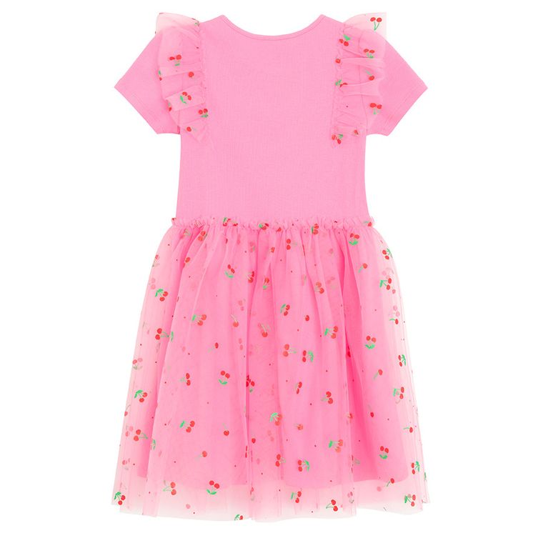 Cool Club, Sukienka dziewczęca z krótkim rękawem, różowa