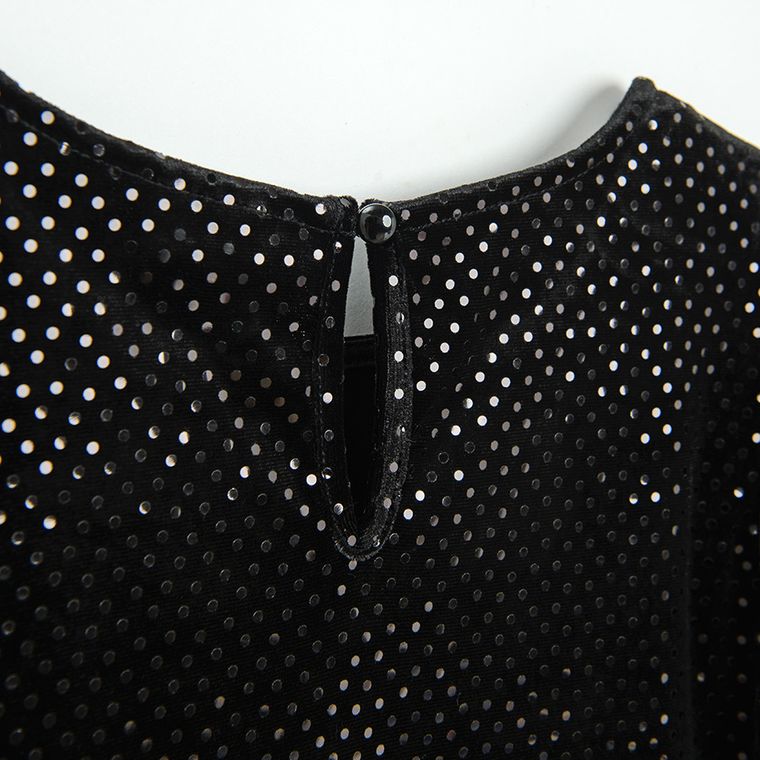 Cool Club, Sukienka dziewczęca z krótkim rękawem, welurowa, czarna