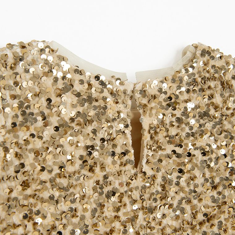 Cool Club, Sukienka dziewczęca z krótkim rękawem, złota