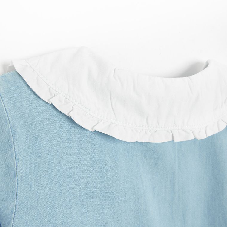 Cool Club, Sukienka jeansowa dziewczęca z długim rękawem, niebieska