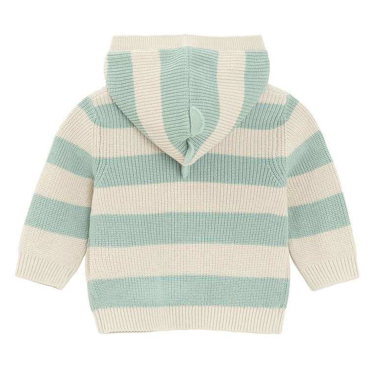 Cool Club, Sweter chłopięcy z kapturem, rozpinany, zielono-szary