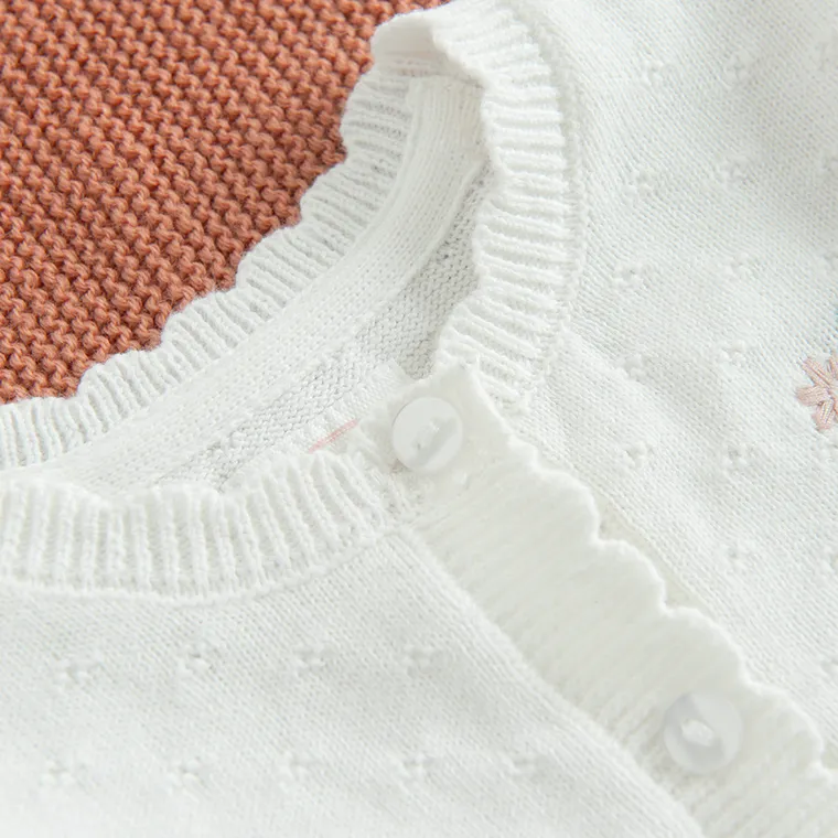 Cool Club, Sweter dziewczęcy, rozpinany, ecru