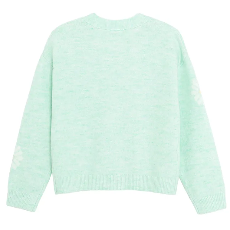 Cool Club, Sweter dziewczęcy, rozpinany, miętowy