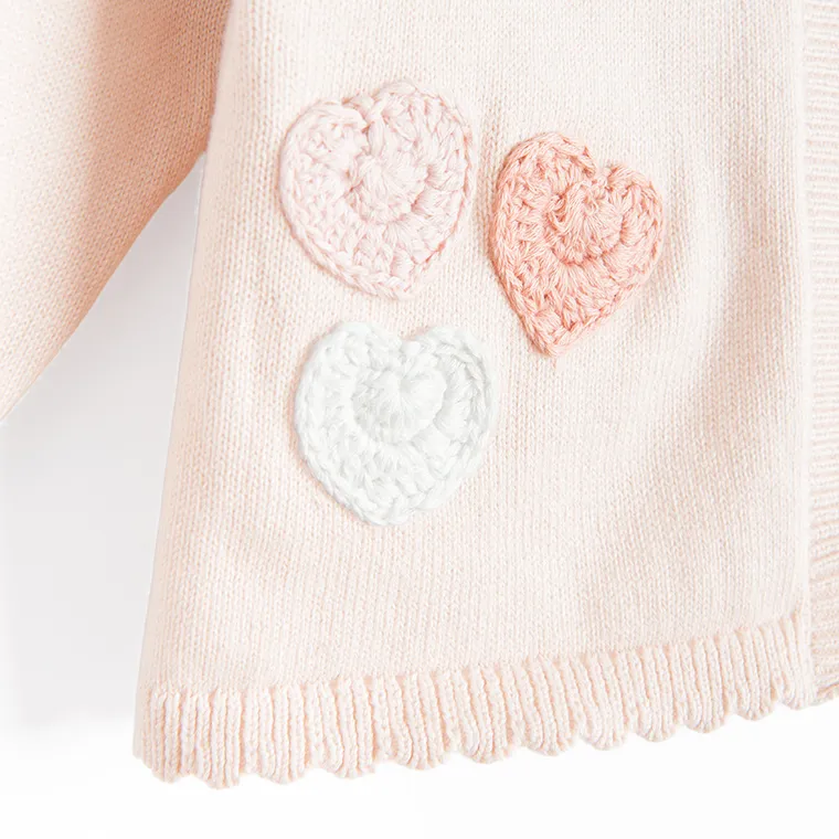 Cool Club, Sweter dziewczęcy, rozpinany, różowy