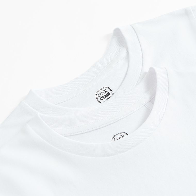 Cool Club, T-shirt chłopięcy, biały, zestaw, 2 szt.