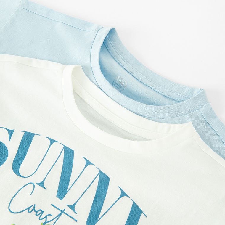 Cool Club, T-shirt dziewczęcy, crop top, mix, zestaw, 2 szt.