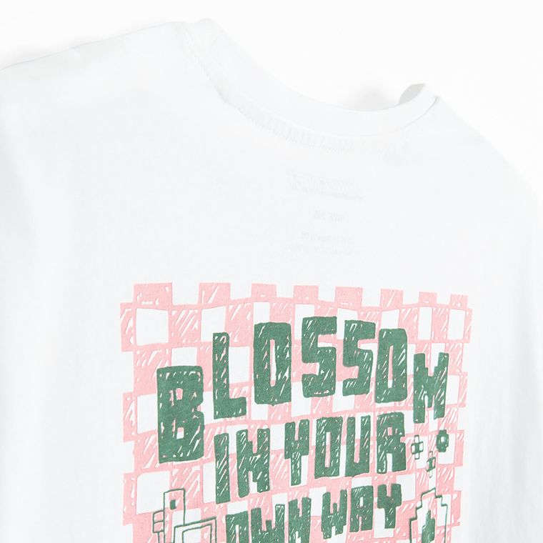 Cool Club, T-shirt dziewczęcy, oversize, biały, Minecraft