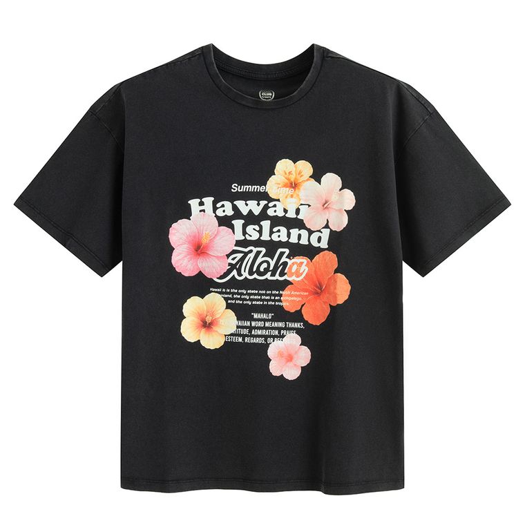 Cool Club, T-shirt dziewczęcy, oversize, czarny