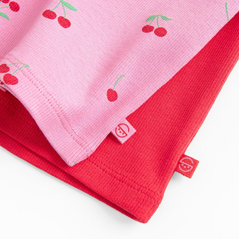 Cool Club, T-shirt dziewczęcy, prążkowany, mix, zestaw, 2 szt.