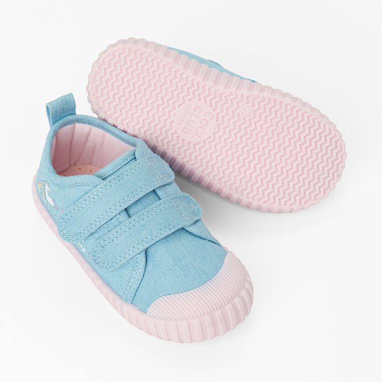 Cool Club, Trampki dziewczęce, niebieskie, Zdrowa Stopa, podeszwa Barefoot