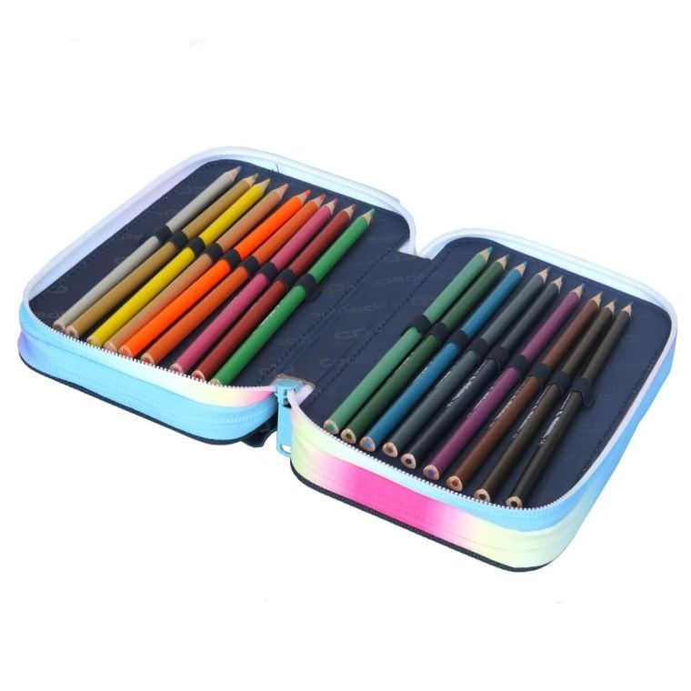 CoolPack, Jumper 3, piórnik rozkładany, potrójny, z wyposażeniem, Blue Unicorn